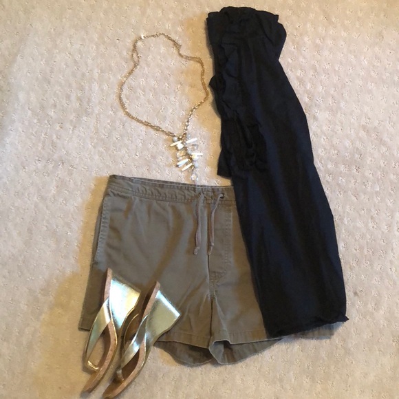 Xhilaration Pants - High Waisted Army Green Denim Shorts B1